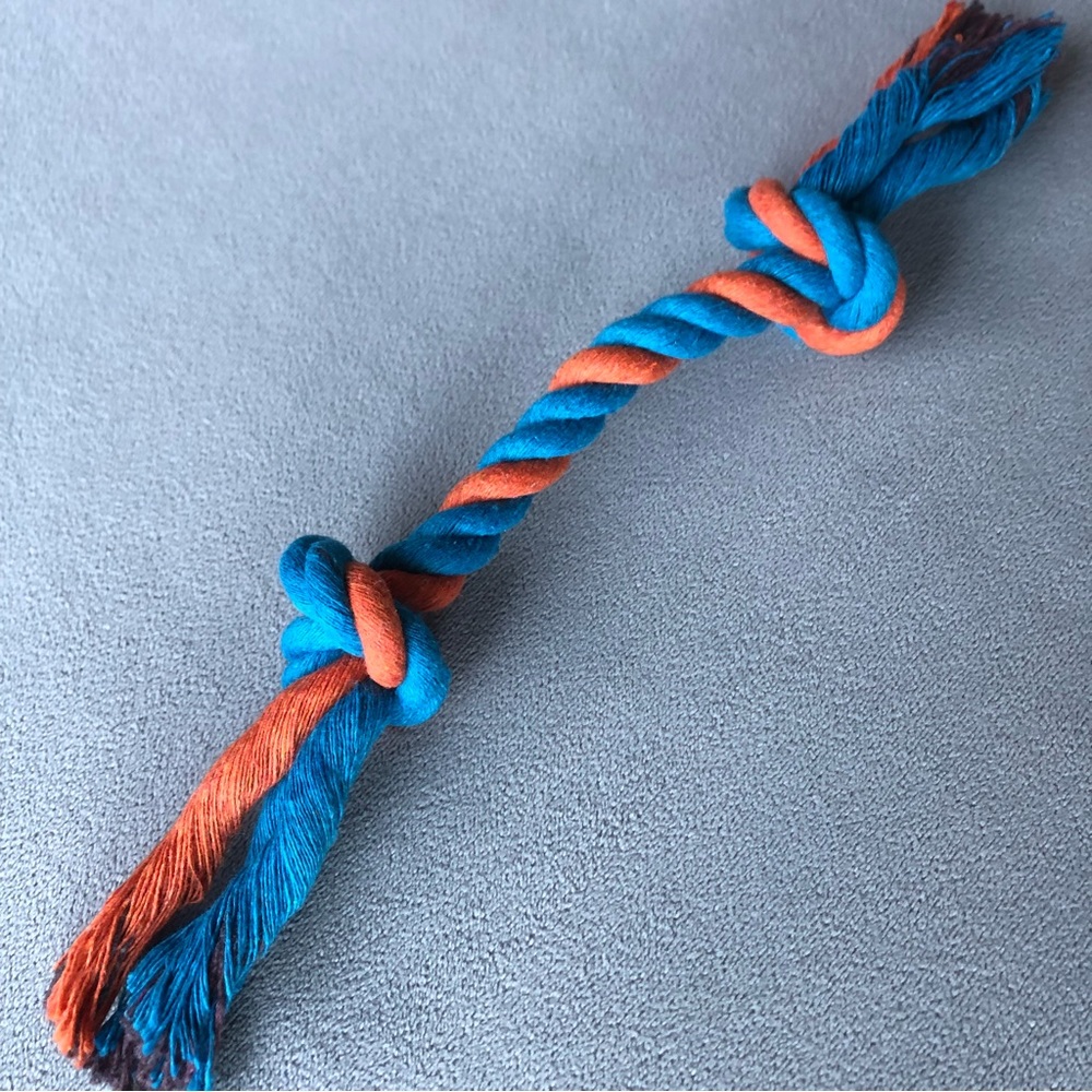 Dog Rope Toy ~ Orange Blue ~ Small Size ~ Brand New!